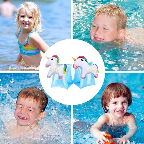 MoKo Swim Arm Bands for Kids, Toddlers Begin to Swim Inflatable Pool Floats Sleeves, Cute Cartoon Swimming Wings Armlets Rings Floaties Tubes, Water Sports Learning Swim Training Aids in Kuwait