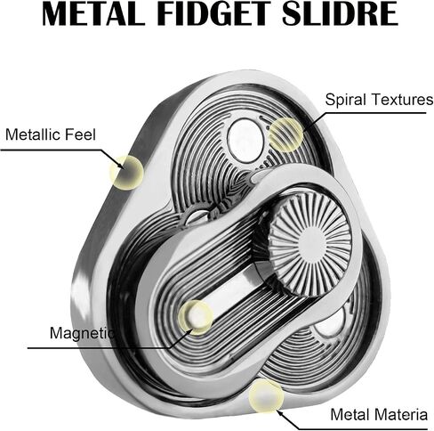 FSFHSJ Metal Fidget Slider، ألعاب تململ معدنية تدور على شكل مثلث، ألعاب الكبار EDC على شكل البرسيم، ألعاب تململ للبالغين لتخفيف التوتر والقلق، ألعاب تململ ADHD للبالغين مناسبة للمكتب (فضي) in Saudi Arabia