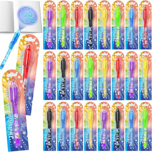 GIFTINBOX Invisible Ink Pen, 28PCS Spy Pen for Kids with UV Light Magic Marker for Secret Message, Birthday Party Favors for Kids, Classroom Prize for Students, Kids Christmas Gift Stocking Stuffers in Kuwait