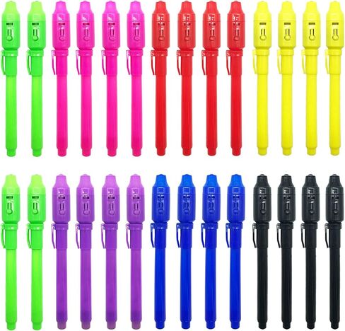 قلم حبر غير مرئي 28 قطعة أحدث قلم تجسس لعام 2023 مع أقلام تحديد سحرية للتجسس بالأشعة فوق البنفسجية باللون الأسود للرسائل السرية وحفلات أعياد الميلاد، وكتابة رسالة سرية لعيد الفصح والهالوين وحقيبة حفلات عيد الميلاد in Kuwait