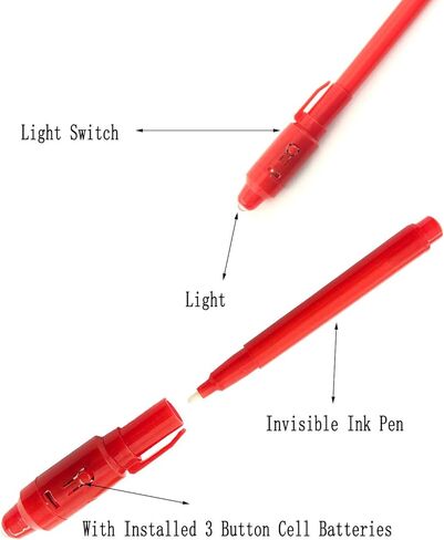 قلم حبر غير مرئي 28 قطعة أحدث قلم تجسس لعام 2023 مع أقلام تحديد سحرية للتجسس بالأشعة فوق البنفسجية باللون الأسود للرسائل السرية وحفلات أعياد الميلاد، وكتابة رسالة سرية لعيد الفصح والهالوين وحقيبة حفلات عيد الميلاد in Kuwait