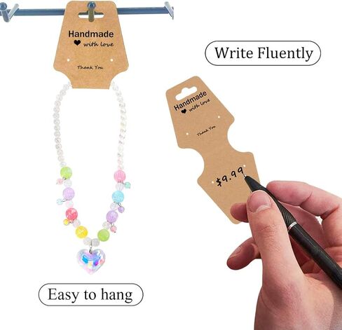 200 Pieces Keychain Display Cards with Adhesive Necklace Bracelet Jewelry Hanging Blank Kraft Paper Packaging Tags in Kuwait