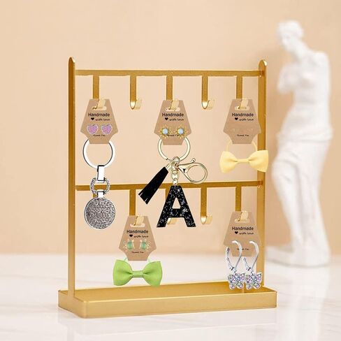 200 Pieces Keychain Display Cards with Adhesive Necklace Bracelet Jewelry Hanging Blank Kraft Paper Packaging Tags in Kuwait
