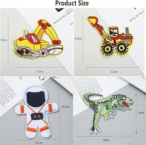 30pcs Boys Iron on Patches for Clothing Jackets DIY Sew Embroidered Applique Decorative Repair Patches in Kuwait