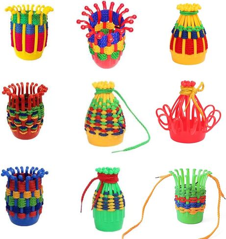 رينبو توي فروج مجموعة نسج سلة للاطفال - مجموعات حرفية ممتعة وتعليمية - العاب حسية لمرحلة ما قبل المدرسة والاطفال الصغار - تطوير المهارات الحركية الدقيقة والابداع - للاولاد والبنات من سن 2-4 سنوات in Kuwait