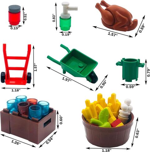 لعبة مكعبات بناء ملحقات طعام المطبخ متوافقة مع العلامات التجارية الكبرى - لقطع مجسمات صغيرة in Kuwait