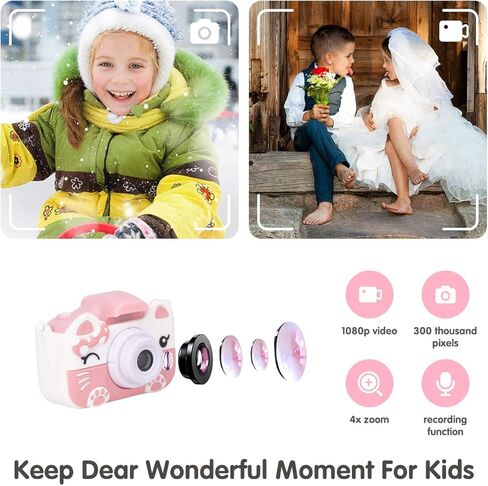 كاميرا رقمية للأطفال من Xinbeiya، هدايا ألعاب عيد ميلاد للفتيات والأولاد من سن 3 إلى 10 سنوات، كاميرات أطفال للأطفال الصغار مع فيديو بدقة 1080 بكسل، كاميرا لعبة محمولة وقابلة لإعادة الشحن للفتيات أو الأولاد (وردي) in Kuwait