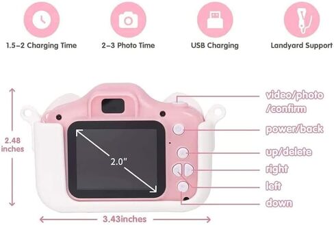 كاميرا رقمية للأطفال من Xinbeiya، هدايا ألعاب عيد ميلاد للفتيات والأولاد من سن 3 إلى 10 سنوات، كاميرات أطفال للأطفال الصغار مع فيديو بدقة 1080 بكسل، كاميرا لعبة محمولة وقابلة لإعادة الشحن للفتيات أو الأولاد (وردي) in Kuwait