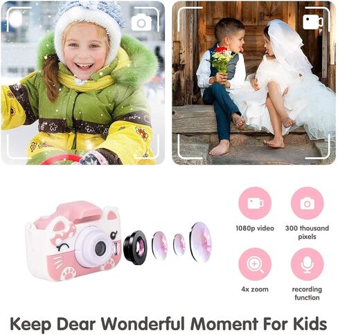 كاميرا رقمية للأطفال من Xinbeiya، هدايا ألعاب عيد ميلاد للفتيات والأولاد من سن 3 إلى 10 سنوات، كاميرات أطفال للأطفال الصغار مع فيديو بدقة 1080 بكسل، كاميرا لعبة محمولة وقابلة لإعادة الشحن للفتيات أو الأولاد (وردي) in Kuwait