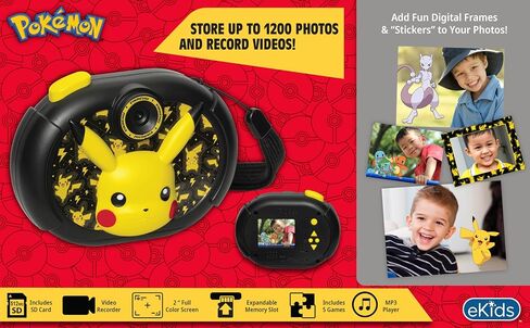 ekids Pokemon Kids Camera with SD Card, Digital Camera for Kids with Video Camera, Built-in Digital Stickers for Fans of Pokemon Gifts for Kids in Saudi Arabia