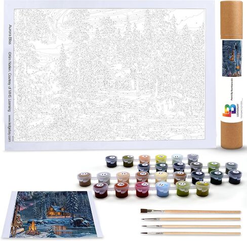 Ledgebay Paint by Numbers Kit for Adults: Beginner to Advanced Number Painting Kit - Fun DIY Arts & Crafts | Color by Numbers for Adults - Kits Include - (Apple Harvest 16" x 20" Unframed) in Kuwait