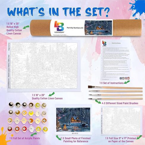 Ledgebay Paint by Numbers Kit for Adults: Beginner to Advanced Number Painting Kit - Fun DIY Arts & Crafts | Color by Numbers for Adults - Kits Include - (Apple Harvest 16" x 20" Unframed) in Kuwait