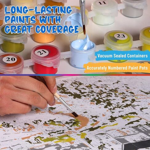 Ledgebay Paint by Numbers Kit for Adults: Beginner to Advanced Number Painting Kit - Fun DIY Arts & Crafts | Color by Numbers for Adults - Kits Include - (Apple Harvest 16" x 20" Unframed) in Kuwait
