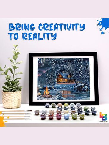 Ledgebay Paint by Numbers Kit for Adults: Beginner to Advanced Number Painting Kit - Fun DIY Arts & Crafts | Color by Numbers for Adults - Kits Include - (Apple Harvest 16" x 20" Unframed) in Kuwait