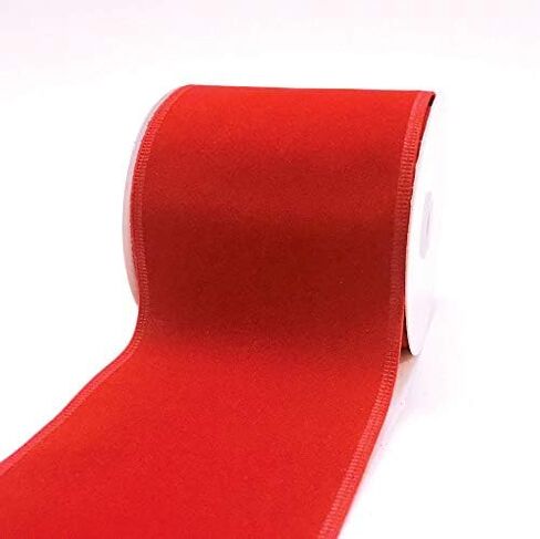 Red Velvet Ribbon Wired 2.5 Inch Wide X 30 Yards Long Wire Edge Trim Christmas Tree Ribbons for Gift Wrapping Indoor Outdoor Bows Xmas Trees Decoration Trimmings Gifts Wreaths Home Decor Tree Topper in Saudi Arabia