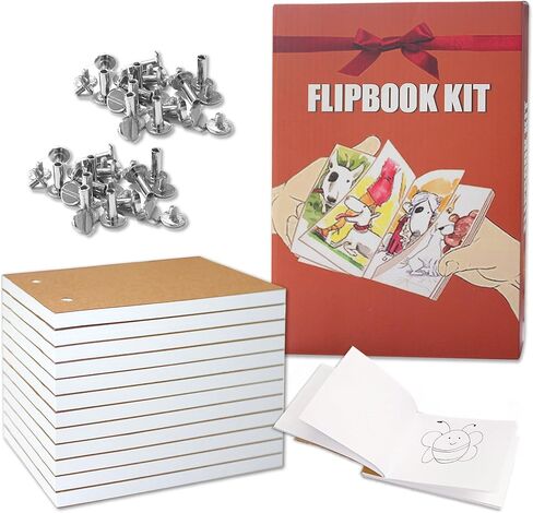 Flip Book Kit with LED Light Pad,Includes A5 LED Light Board&720 Sheets Flipbook&Binding Screws,Flipbook Paper with Pre-drilled Holes for Drawing and Tracing (Paper with Pad) in Kuwait