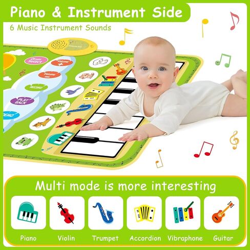 Biulotter 1 Year Old Girl Gifts, Piano Mat Baby Toys for 1 Year Old Girls & Boys, 3 in 1 Music Mat with Keyboard & Drum, Early Educational Musical Toys Birthday Gifts for 1 2 3 Year Old Girls & Boys in Kuwait