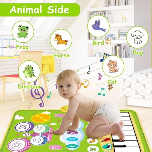 Biulotter 1 Year Old Girl Gifts, Piano Mat Baby Toys for 1 Year Old Girls & Boys, 3 in 1 Music Mat with Keyboard & Drum, Early Educational Musical Toys Birthday Gifts for 1 2 3 Year Old Girls & Boys in Kuwait