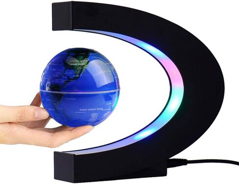 FUGEST Magnetic Levitation Floating Globe World Map with C Shape Base (Blue 3" Globe) in Saudi Arabia