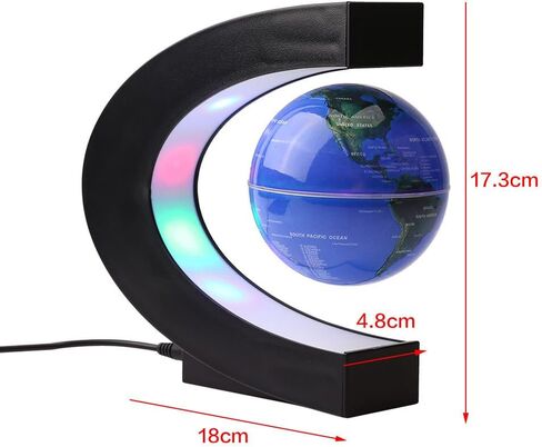 FUGEST Magnetic Levitation Floating Globe World Map with C Shape Base (Blue 3" Globe) in Saudi Arabia