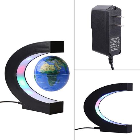 FUGEST Magnetic Levitation Floating Globe World Map with C Shape Base (Blue 3" Globe) in Saudi Arabia