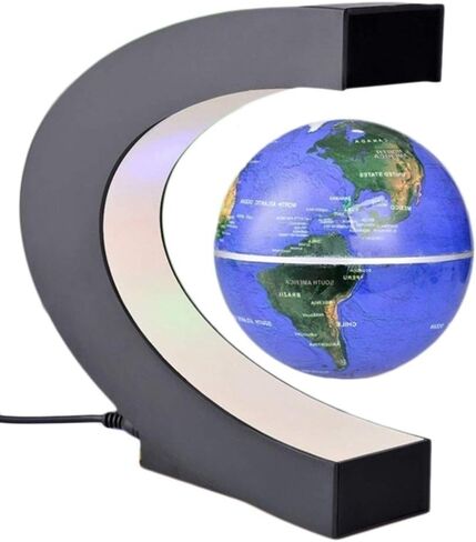 FUGEST Magnetic Levitation Floating Globe World Map with C Shape Base (Blue 3" Globe) in Saudi Arabia