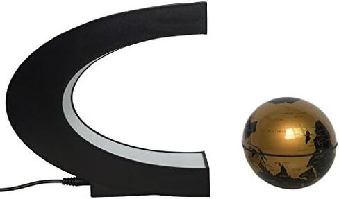 Senders Floating Globe with LED Lights C Shape Magnetic Levitation Floating Globe World Map for Desk Decoration (Gold) in Kuwait
