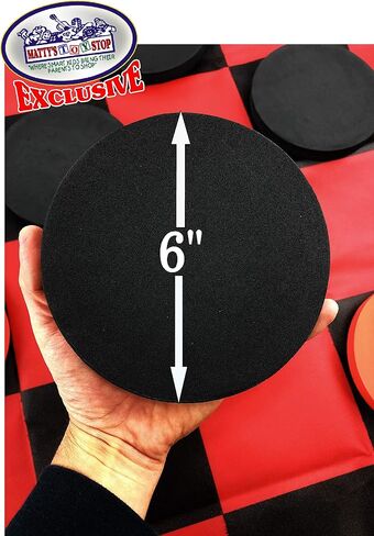 Matty's Toy Stop Deluxe Giant Checkers (Indoor/Outdoor) Game with 6" Foam Discs, 48" (4 feet x 4 feet) Game Mat and Storage Bag in Saudi Arabia
