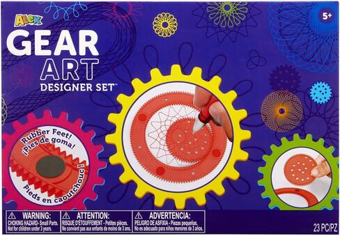 Alex Toys - Gear Art Designer Set - Supplies for Kids 9-12 - Designer Kit Drawing Supplies - Includes Spinner Gears, Gear Holders, and Gel Pens for Geometric Shape Drawing - 1 Box, 23 Pieces in Saudi Arabia
