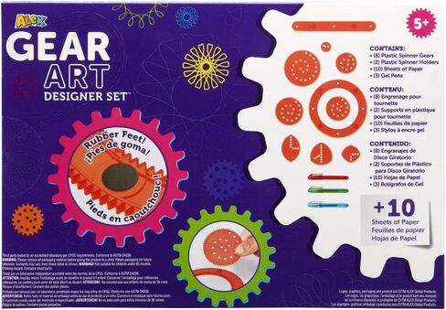 Alex Toys - Gear Art Designer Set - Supplies for Kids 9-12 - Designer Kit Drawing Supplies - Includes Spinner Gears, Gear Holders, and Gel Pens for Geometric Shape Drawing - 1 Box, 23 Pieces in Saudi Arabia