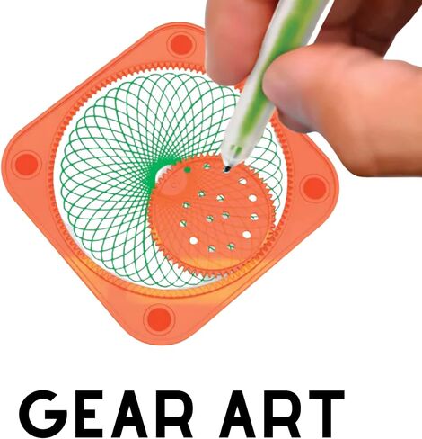 Alex Toys - Gear Art Designer Set - Supplies for Kids 9-12 - Designer Kit Drawing Supplies - Includes Spinner Gears, Gear Holders, and Gel Pens for Geometric Shape Drawing - 1 Box, 23 Pieces in Saudi Arabia