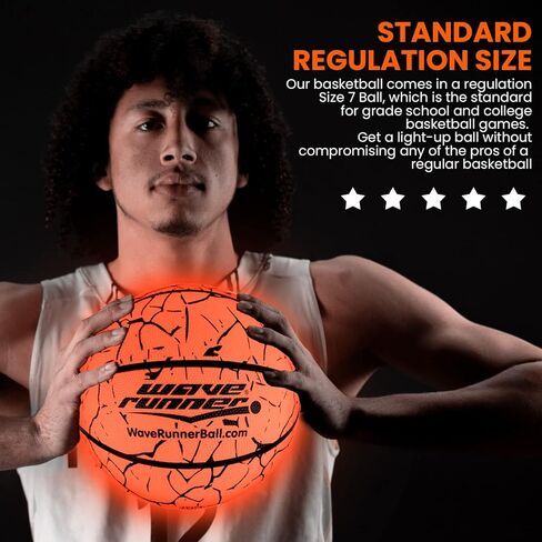 كرة السلة Wave Runner المتوهجة في الظلام - الحجم الرسمي 7 ألعاب مضيئة لألعاب الكرة الليلية، حجم التنظيم، تفعيل الصنبور - هدايا كرة السلة المتوهجة المثالية ولعبة كرة السلة لجميع الأعمار in Kuwait