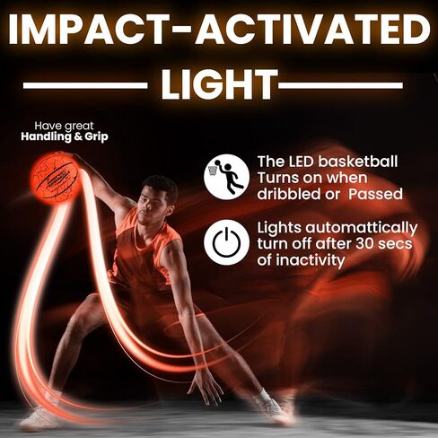 كرة السلة Wave Runner المتوهجة في الظلام - الحجم الرسمي 7 ألعاب مضيئة لألعاب الكرة الليلية، حجم التنظيم، تفعيل الصنبور - هدايا كرة السلة المتوهجة المثالية ولعبة كرة السلة لجميع الأعمار in Kuwait