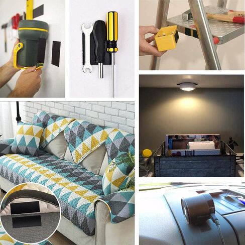 JEWOSTER 20 Sets 2x4 Inch Hook and Loop Strips with Adhesive - Double Sided Tape Heavy Duty for Wall Crafts - Sticky Back Fastener Mounting Tape for Home or Office Use,Indoor & Outdoor Use,Black (20) in Kuwait