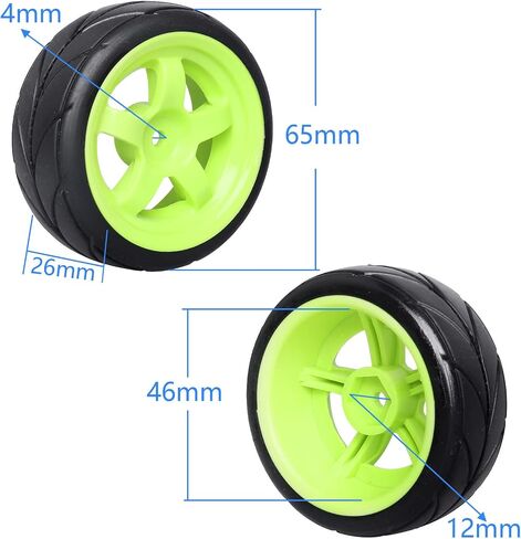 Pre-Glued OD 2.55" 12mm Hex Wheels Rims and Rubber Tires for Traxxas Tamiya HPI HSP Redcat RC 1/10 On Road Racing Car, Set of 4 (Color C) in Saudi Arabia