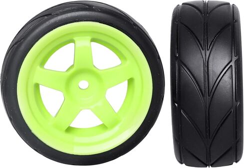 Pre-Glued OD 2.55" 12mm Hex Wheels Rims and Rubber Tires for Traxxas Tamiya HPI HSP Redcat RC 1/10 On Road Racing Car, Set of 4 (Color C) in Saudi Arabia
