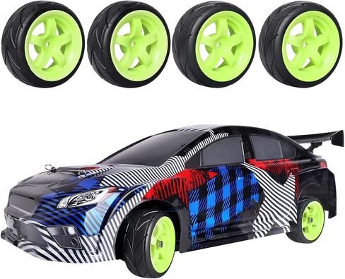 Pre-Glued OD 2.55" 12mm Hex Wheels Rims and Rubber Tires for Traxxas Tamiya HPI HSP Redcat RC 1/10 On Road Racing Car, Set of 4 (Color C) in Saudi Arabia