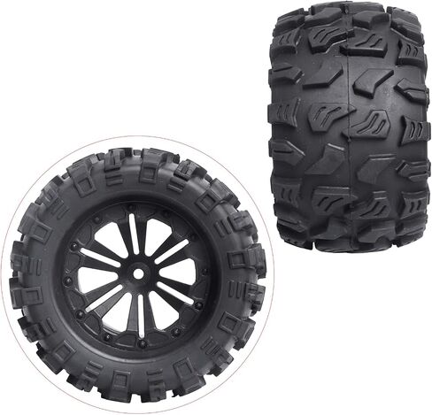 4Pcs 2.8 Preglued Mounted OD 125mm 1/10 RC Truck Tires and Wheels 12mm Hex Hubs for Traxxas Stampede Rustler VXL 4x4 2WD Redcat Volcano EPX Pro Exceed Infinitive in Saudi Arabia
