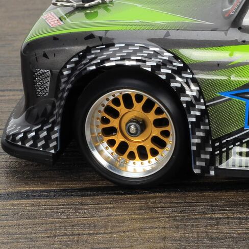RCAWD RC Drift Wheels Enlarged Alum Rim Classic Drift Tire for 1/28 Kyosho Mini-Z Mini-Q Mini-D Wltoys K969 K989 P929 Upgrade Parts OD 29mm Width 11mm (Yellow) in Kuwait