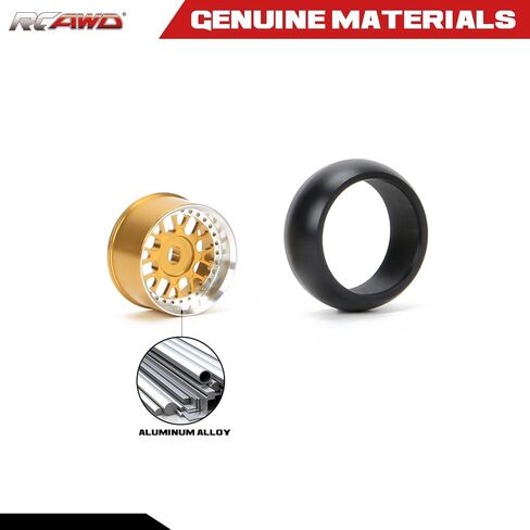 RCAWD RC Drift Wheels Enlarged Alum Rim Classic Drift Tire for 1/28 Kyosho Mini-Z Mini-Q Mini-D Wltoys K969 K989 P929 Upgrade Parts OD 29mm Width 11mm (Yellow) in Kuwait