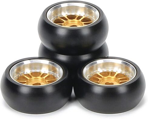 RCAWD RC Drift Wheels Enlarged Alum Rim Classic Drift Tire for 1/28 Kyosho Mini-Z Mini-Q Mini-D Wltoys K969 K989 P929 Upgrade Parts OD 29mm Width 11mm (Yellow) in Kuwait
