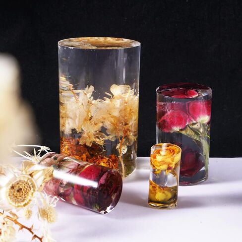 LUXWIN 5 قطع / مجموعة قوالب شمع أسطوانية لصنع الشمع، 5 أحجام قوالب شمع الراتينج العمودية، قوالب لصب الراتينج إيبوكسي لصنع الشموع والصابون وتزيين المنزل in Kuwait