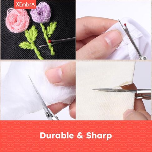 XEmbro Vintage Embroidery Scissors Set, Embroidery Accessories Box with Vintage Scissors and Beechwood Embroidery Hoop, European Style Embroidery Kit Gift for Cross Stitch and Needlework Lover in Kuwait