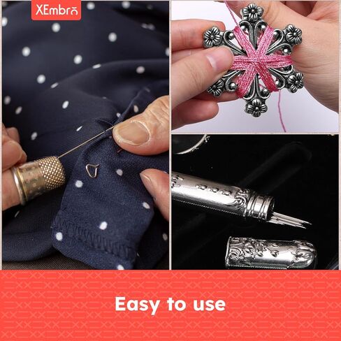 XEmbro Vintage Embroidery Scissors Set, Embroidery Accessories Box with Vintage Scissors and Beechwood Embroidery Hoop, European Style Embroidery Kit Gift for Cross Stitch and Needlework Lover in Kuwait