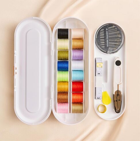 FKOG Red Sewing Project Kit, Travel Family Sewing Kit 140 Pcs Sewing Thread Accessories DIY Supplies Repair Kit Sewing Supplies Organizer for Adults Kids(Red) in Kuwait