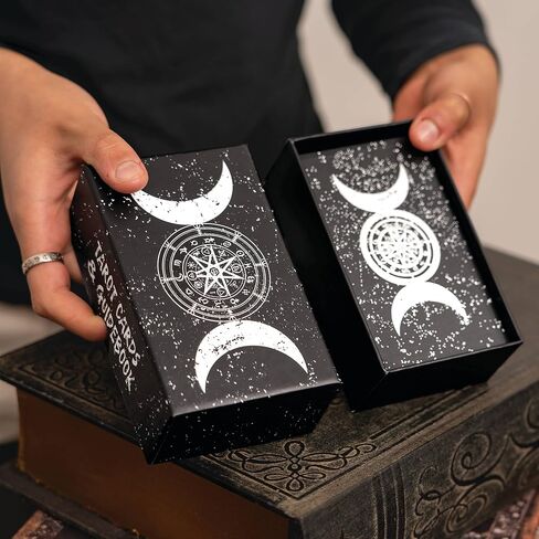 Prophet Silver Foil Tarot Cards Deck,78 Original Tarot Cards Fortune Telling Game with Guide Book for Beginners,Tarot Cards Standard Size4.75" x 2.76" (Black) in Kuwait