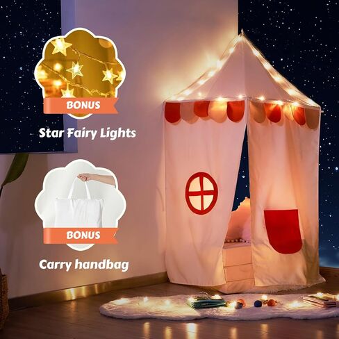 خيمة لعب زاوية معلقة على شكل سنوي، خيمة أطفال معلقة على شكل مظلة مثلثة مع ديكور شرابة العلم|خيمة طفل صغير لوقت اللعب، ديكور غرفة لعب زاوية القيلولة للفتيات والفتيان in Kuwait