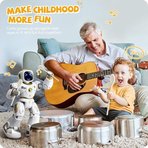 Ruko Smart Robot for Kids, Large Programmable Interactive STEM RC Robot, Voice Control and App Control, Gifts for Boys and Girls 4 5 6 7 8 9, Gold in Kuwait