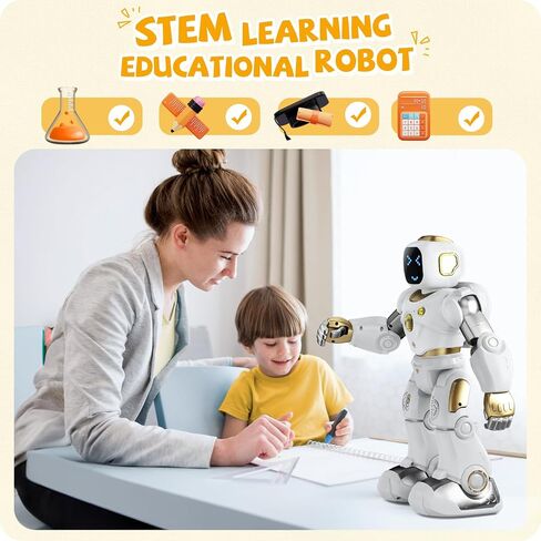Ruko Smart Robot for Kids, Large Programmable Interactive STEM RC Robot, Voice Control and App Control, Gifts for Boys and Girls 4 5 6 7 8 9, Gold in Kuwait