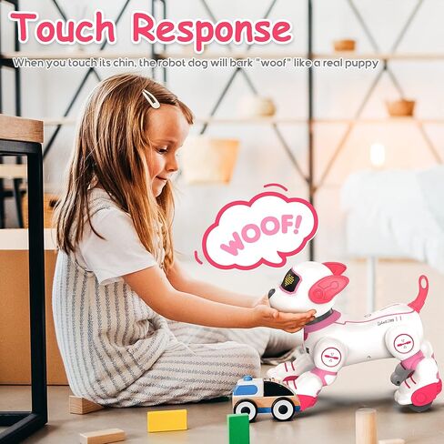 SONOMO Remote Control Robot Dog Toy, Interactive Robotic Puppy Toys - Fun and Programmable Stunt Robot Dog for Kids Ages 3-8 Pink (Pink) in Kuwait